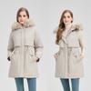 Women’s Hooded Windproof Thicken Warm Cotton-padded Parkas Winter Jacket With Detachable Sleeves