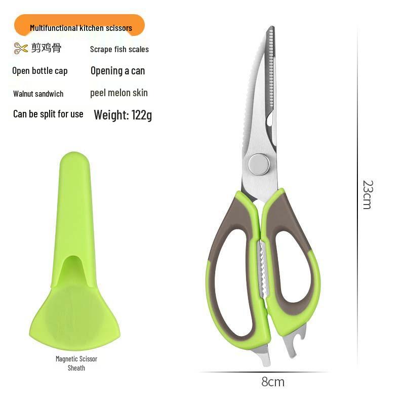 Multifunctional Stainless Steel Kitchen Scissors for Cutting Chicken Bones, Food Prep & More