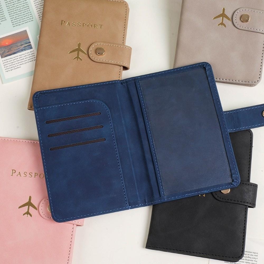 High Quality Waterproof Travel Passport Covers PU Leather Buckle Leather Passport Holder Hasp Passport Book Travel Accessories