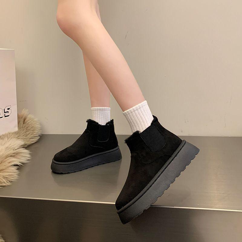 Damtjockbottnade snökängor 2025: Varm, Pådragbar, Halkfri, Mångsidig, Vinterstil med Plus-sammet.