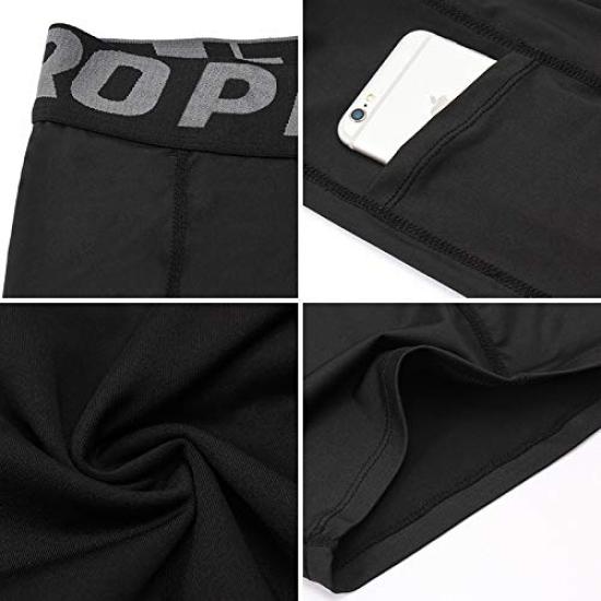 Sports Compression Inner Half Tights with for and Size L and Gray Men's Shorts, Shorts, Leggings, Pockets, Moisture-Wicking, Quick-Drying, Running,
