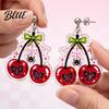 Versatile Daily Earrings 1 Pair Acrylic Cherry for Women 2D Fruit Dangle Drop Creative Spider Jewelry with Web And Bow Punk Halloween Party Charming
