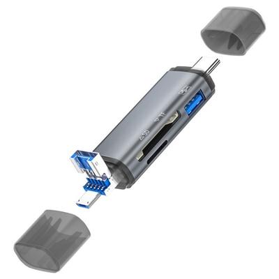 OEM Factory Card Reader ADS-307 Data Transfer OTG Adapter USB / Type-C / Micro Plug SD TF Card U-Disk Reader Data Transfer