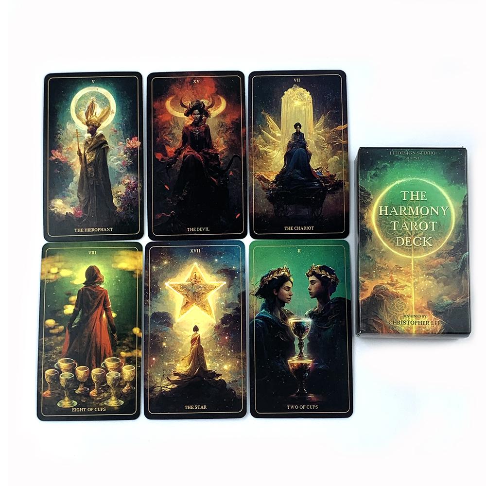 The Harmony Tarot Deck A 78PCS Cards Deck Fate Divination Table Games, Family Party Entertainment Game Tools