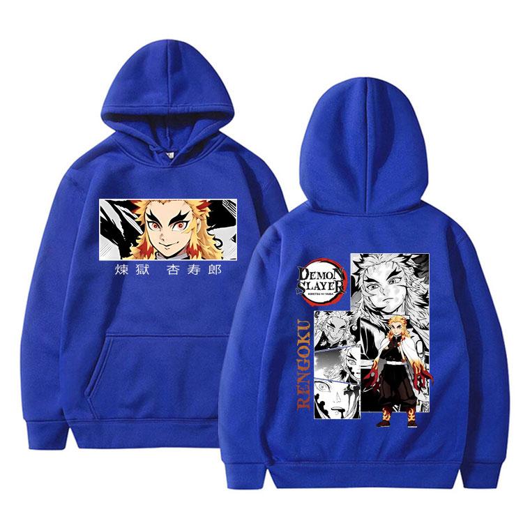 Аниме Demon Slayer Rengoku Kyoujurou двусторонняя толстовка с принтом пальто унисекс — фото 8