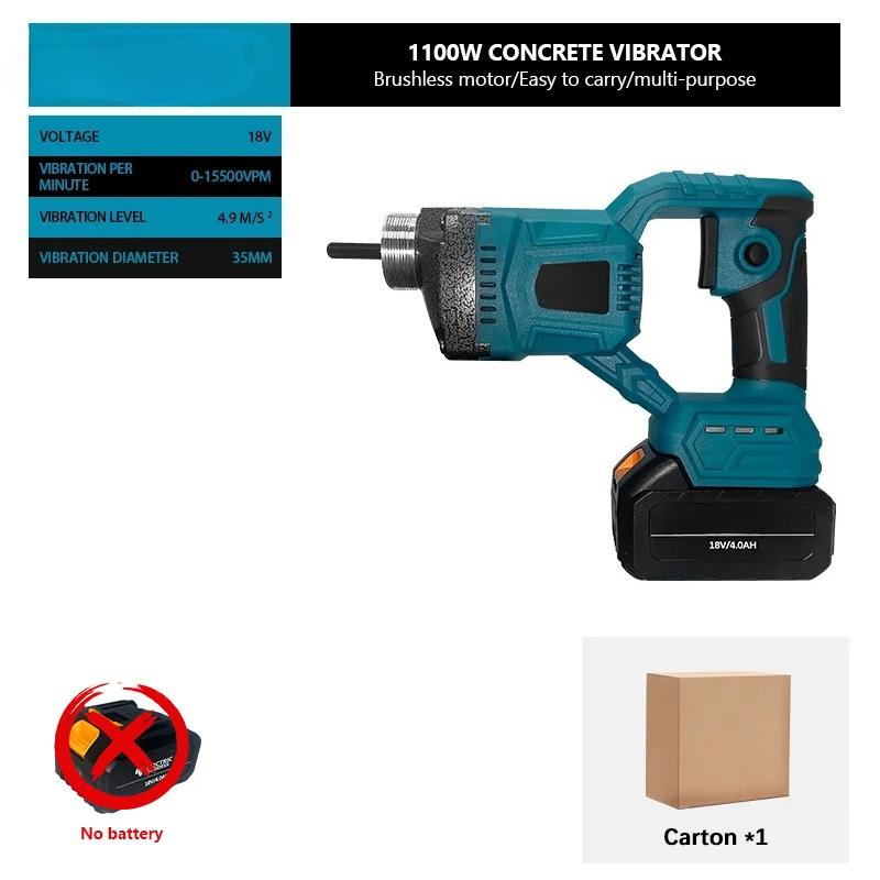 15550VPM 35mm Cordless Blue Concrete Vibrator Brushless Motor Lithium Electric Drive Power Tools Fit 18V Battery