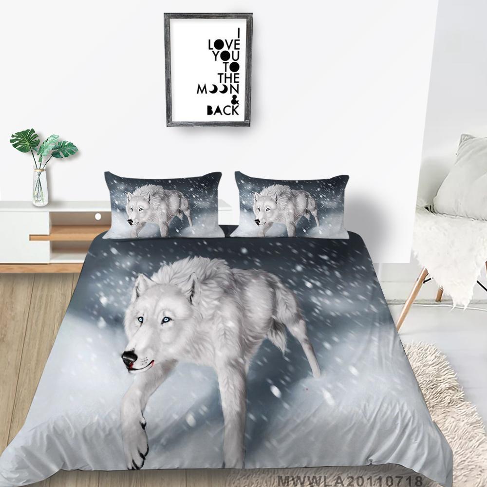 2023 New Style Comforter Cover Set Cool Duvet Covers Highend 3D Wolf Printed Polyester Bedding Cover Set Fashionable Bedclothes