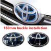 3D crystal Blue car logo modified car logo badges front and rear 160mm for Toyota Highlander Camry RAV4 CHR Avalon Senna hybrid