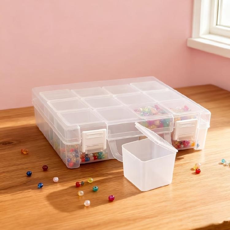 12 Compartment Clear Bead Holder Box Multifunctional Plastic Bead Organiser Container For Kids Adults Art Craft Project