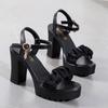 Fashion New High-heeled Sandals Summer Shoes for Women Platform Soft Leather Comfortable Heightening Women's Shoes Party Sandales Femmes