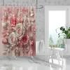 1PC 3D floral pattern printed shower curtain, with 12 hooks, suitable for bathroom showers, bathtub, home use