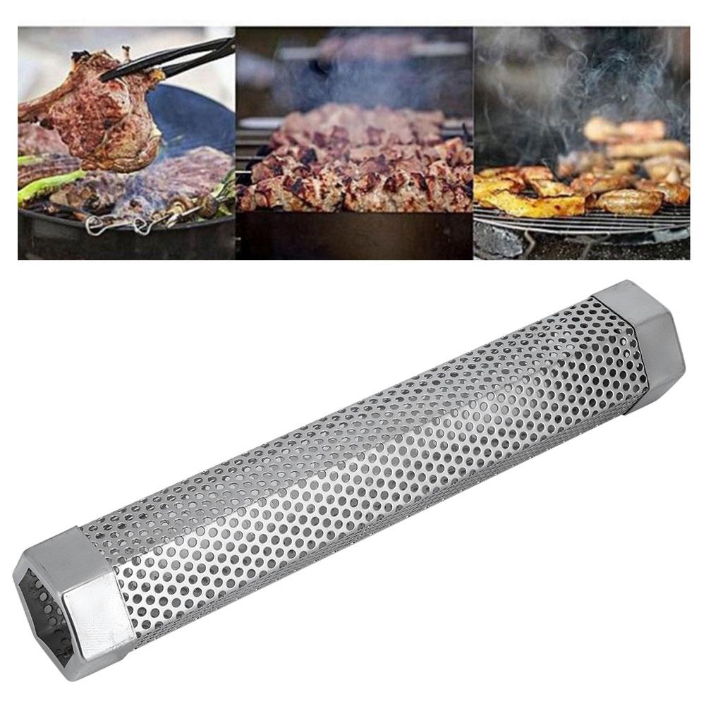 Portable 12in Stainless Steel BBQ Smoker Tube Barbecue Accessory for Electric Gas Charcoal Grill
