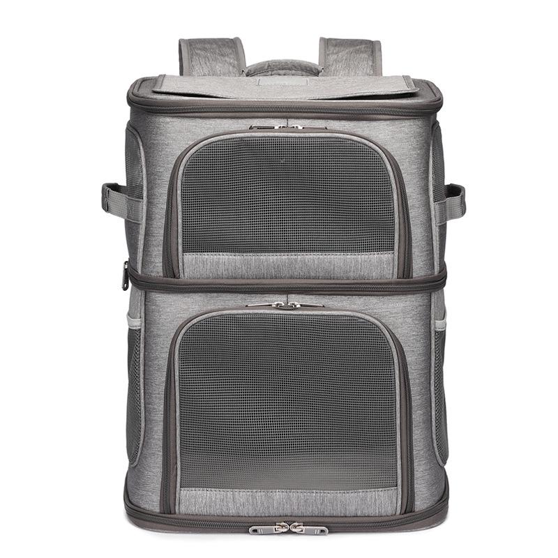 Hanbang Double-Layer Large Space Pet Backpack for Cats - Ideal for Outings