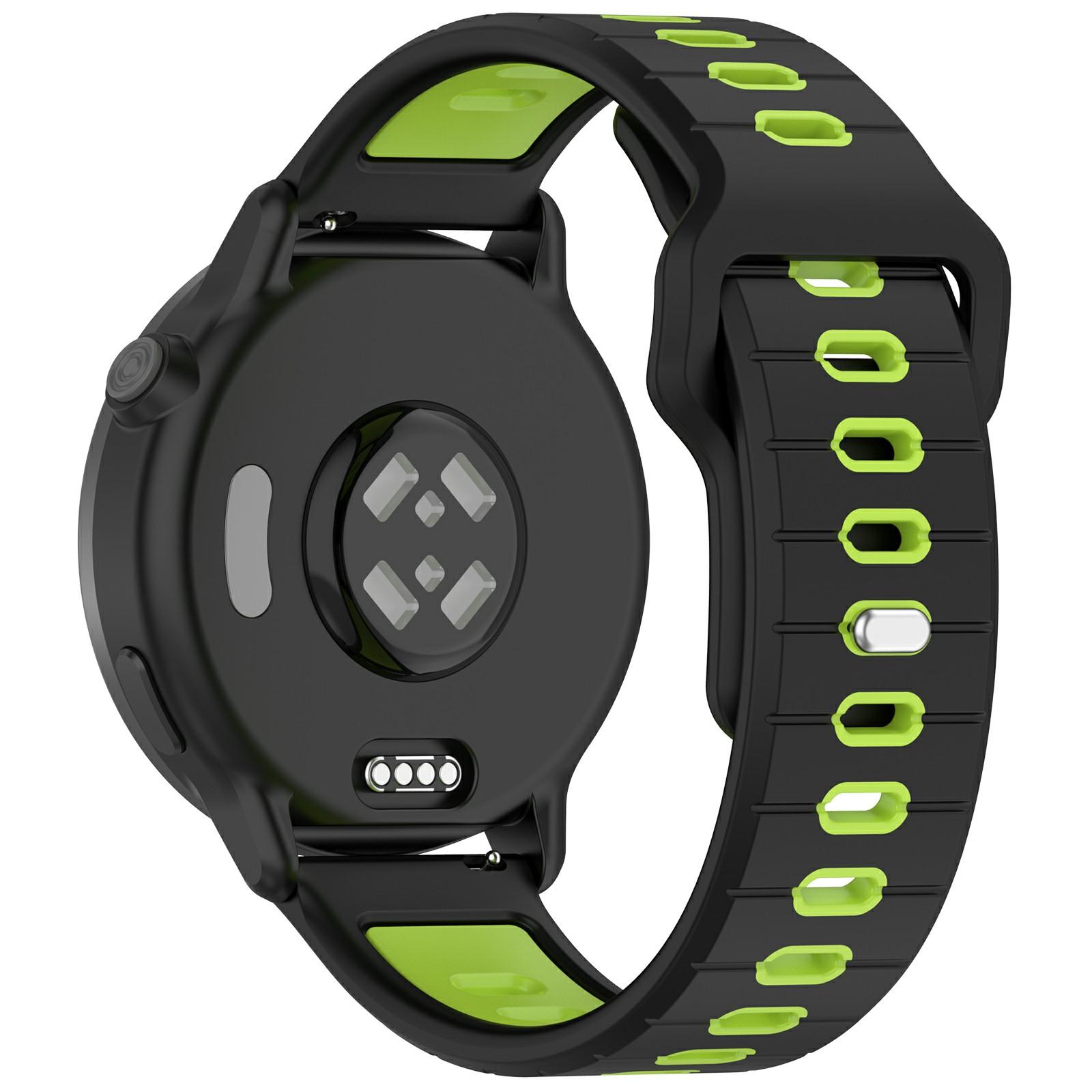 

Silicone Strap for Garmin Vivoactive 6/Approach S50/vivoactive 5 Dual Color Watch Band (20mm) Black/Green