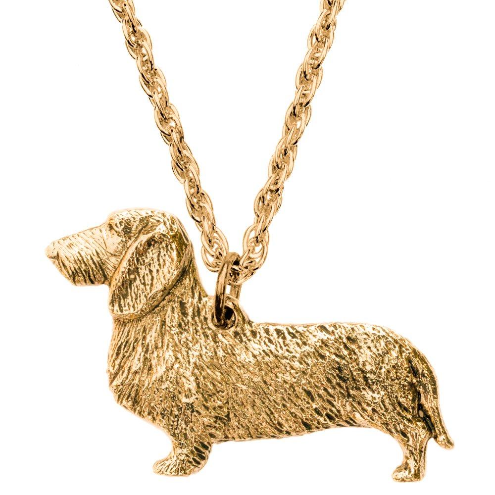 Dachshund (Wire-haired) - British-made Art Dog Pendant Necklace Collection
