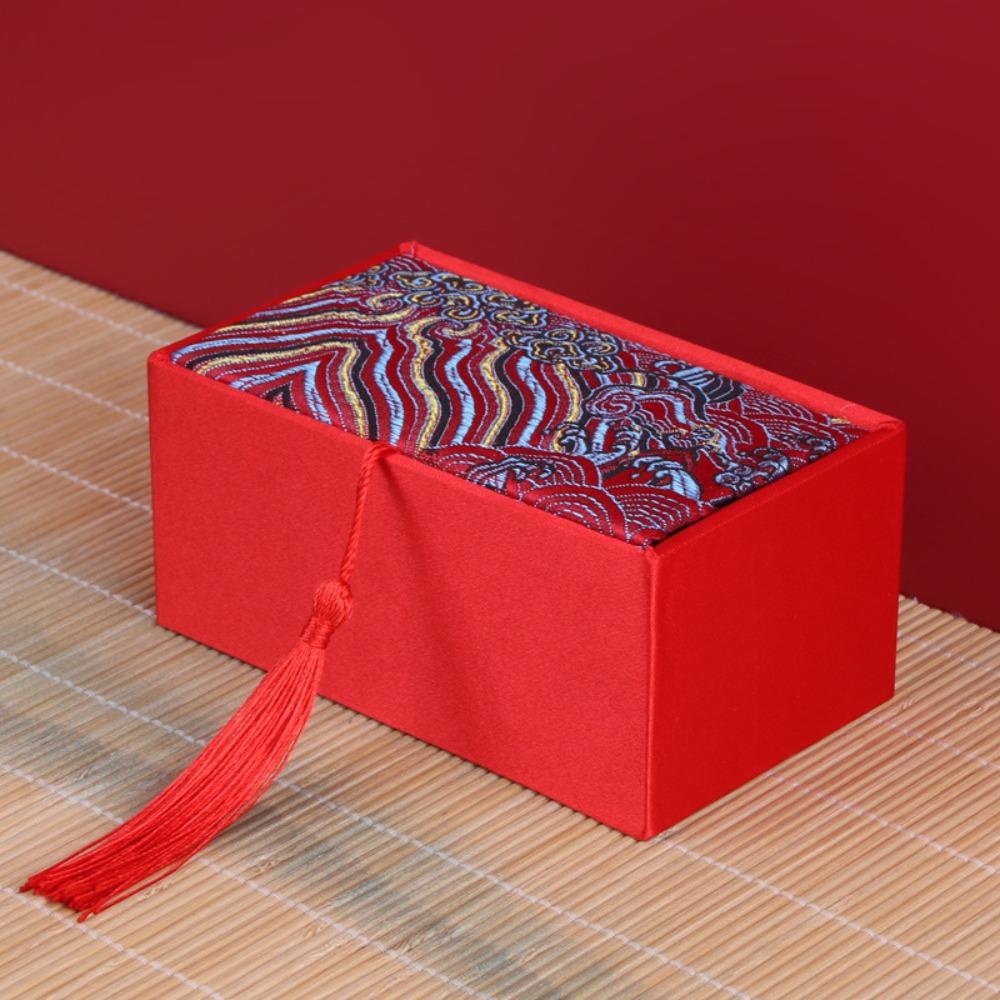 High-End Silk Jewelry Box with Tassels Bracelet Box  For Wedding Travel Souvenir Gifts