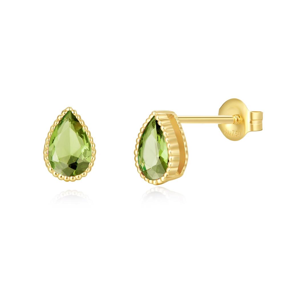 FANCIME Natural Stone Peridot Earrings for Men and 14k Yellow Drop White White Day Gift Wrapping Included "Rainbow Drops" Women, Gold, Motif, Unisex,