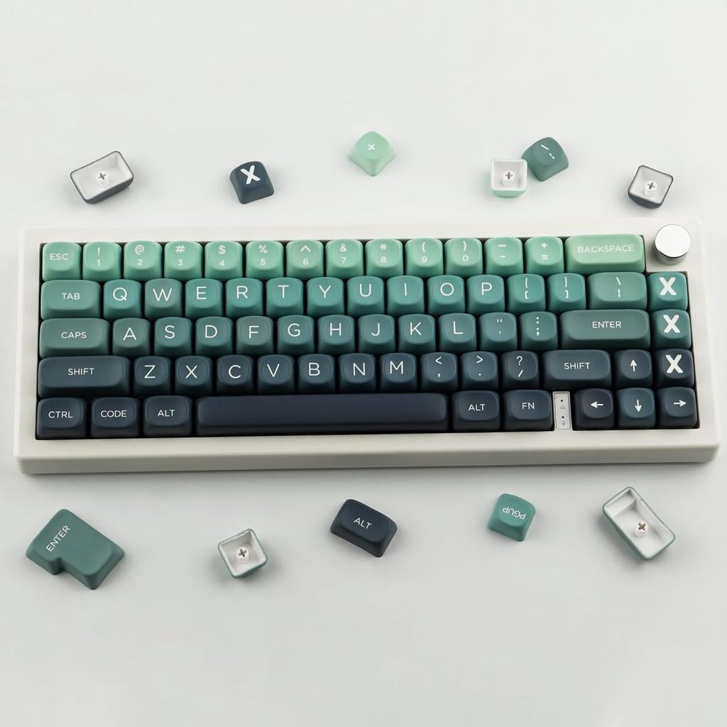 PBT Keycaps, 140-Key Dye-Sublimated MOA Profile Keycaps Custom Keycap Set for Cherry MX Switches on Mechanical Keyboards