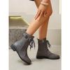 Martin Boots Autumn and Winter Flat Large Size Belt Buckle Low Heel Short Boots Women