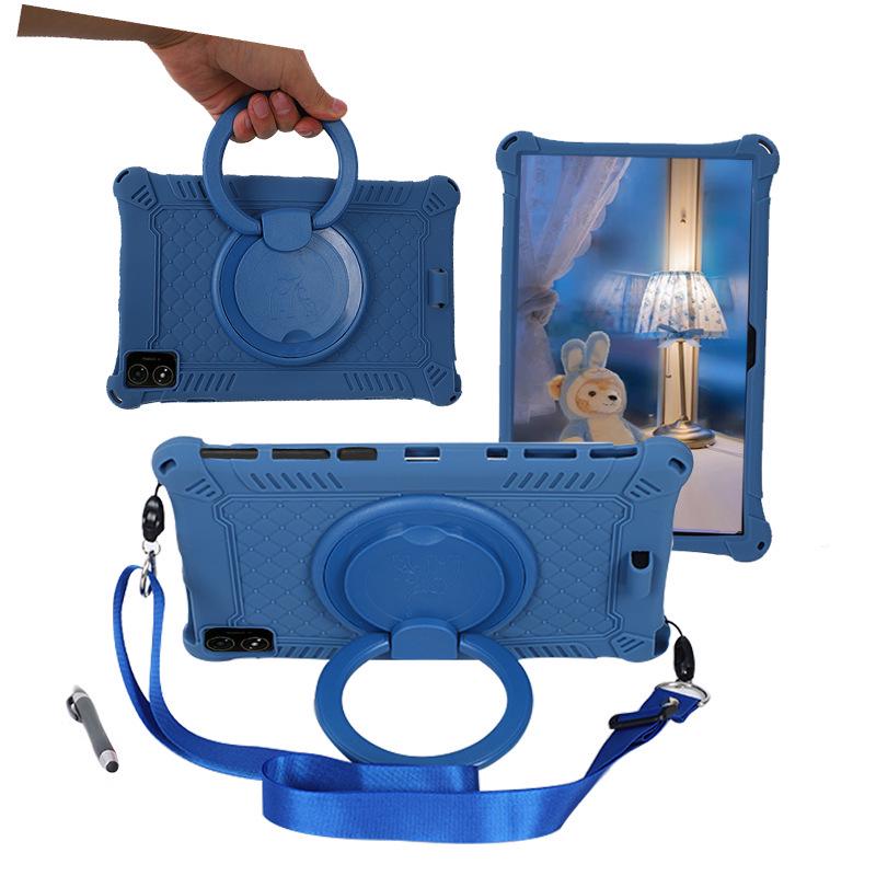 Rotatable Leather-Texture Silicone Case for Teclast T40 5G Tablet, Anti-Drop Protection