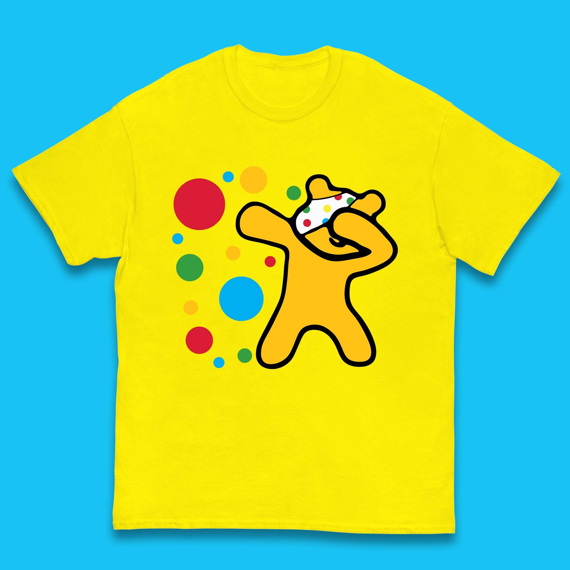 Dabbing Spotty Pudsey Bear Children In Need Dab Dance Spotty Day Donation Kids T Shirt 150