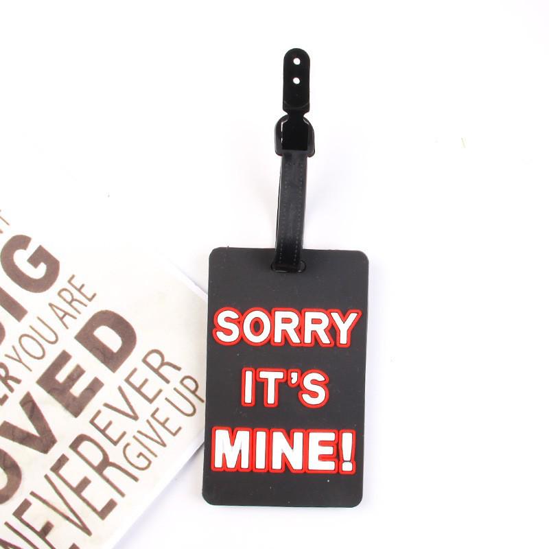 3D Letter PVC Luggage Tag with Boarding Pass Lanyard for Suitcases