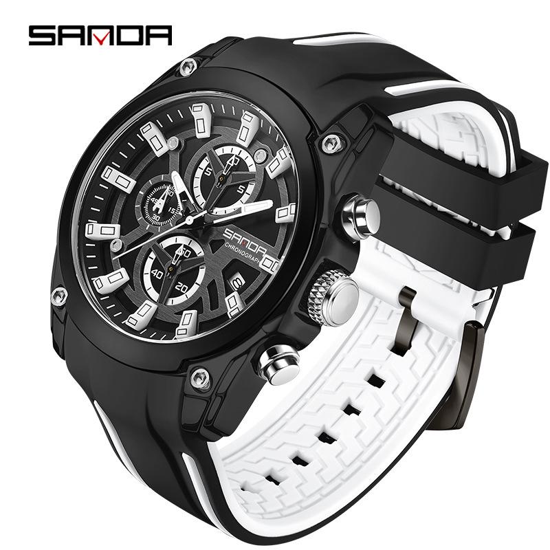 Sanda Men s Casual Sport Waterproof Quartz Multifunctional Watch