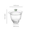 200ml Hammer Pattern Heat-resisting Glass Gaiwan Tea Tureen Tea Bowl with Lid Tea Brewing Cover Bowl Kung Fu Tea Cup Set