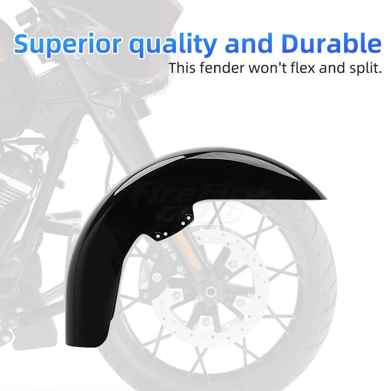 Motorcycle Front Fender Mudguard Cover Gloss Black For Harley Touring Electra Glide Street Road King Glide Ultra 2014-up
