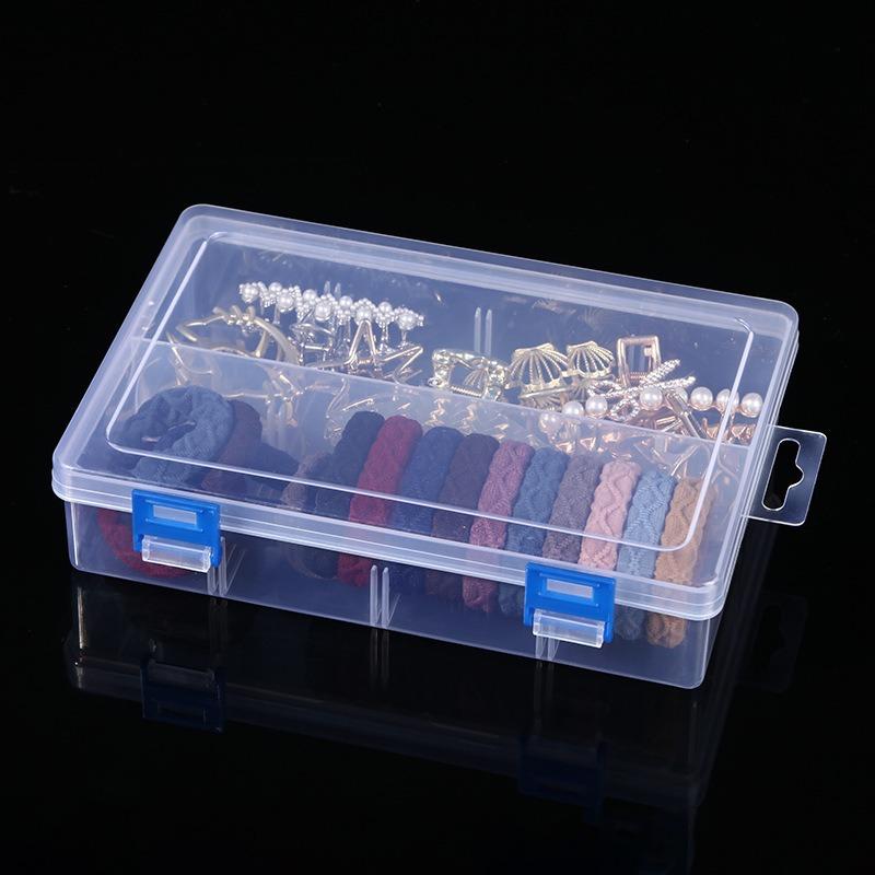 Large 8-Grid Transparent Removable Double Buckle Storage Hardware Tools Jewelry Parts Rubber Band Accessories Cosmetics Storage Box