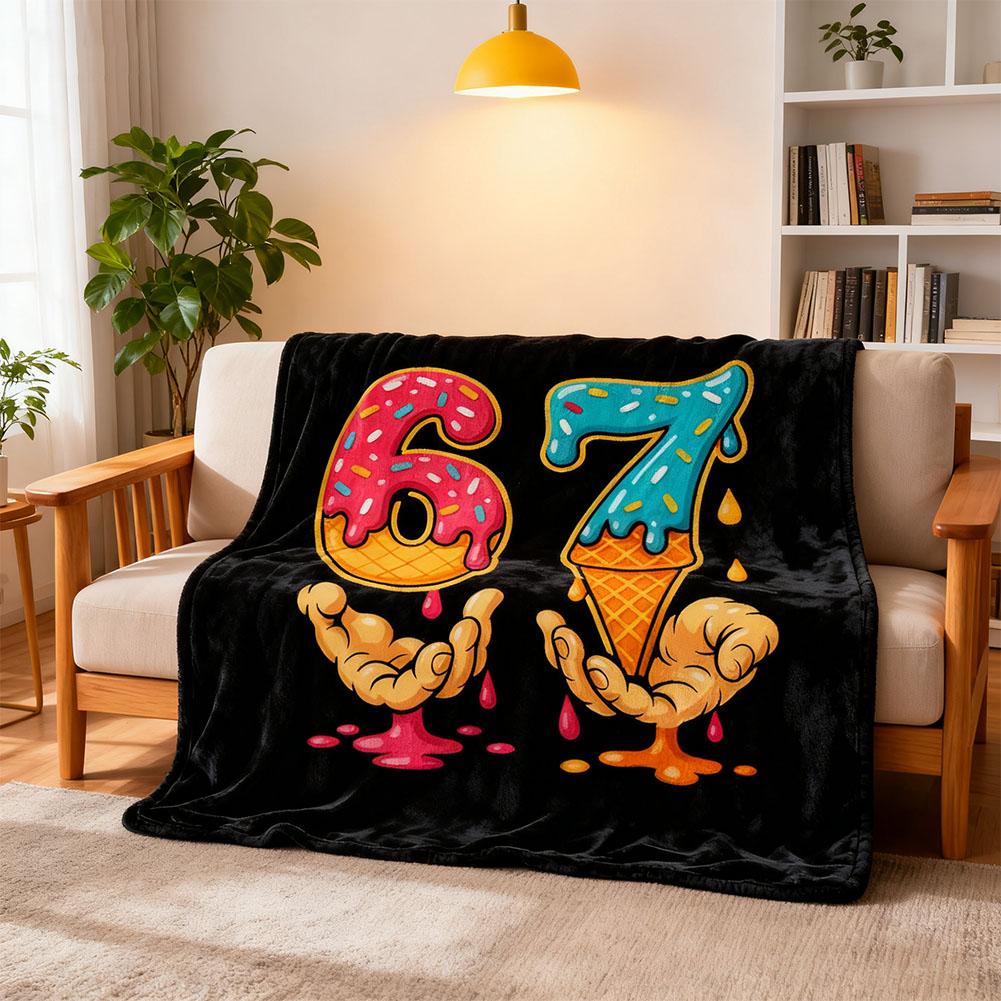 67 Flannel Fleece Bed Blanket Throw Blanket Lightweight Cozy Holiday Blanket for Bedroom Living Room Sofa Couch Christmas Gifts
