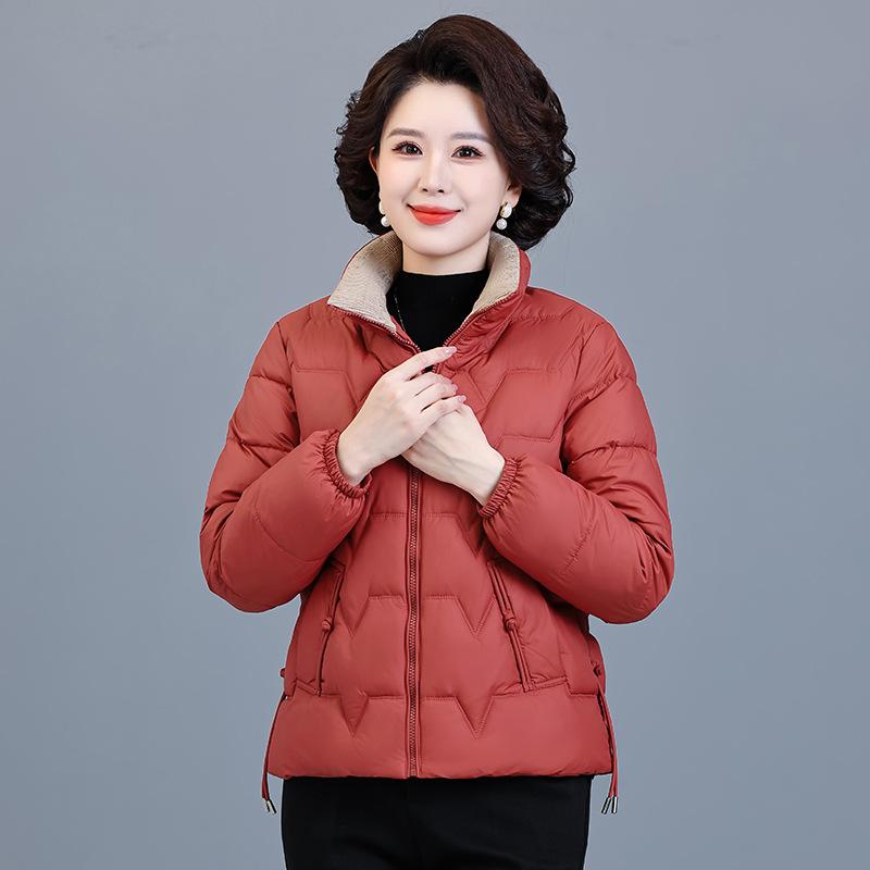 New Cotton-padded Clothes Medium and Old Women's Clothing Winter Loose Large Size Warm Mother Clothing Medium 2 Thickened Cotton-padded Jacket
