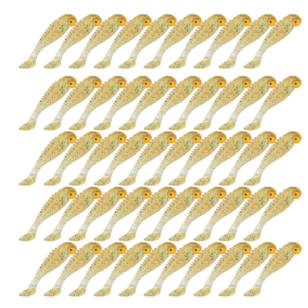 50PcsCelsiusBag Artificial Fishing Lures Soft Silicone Baits Lifelike Paddle Tail Swimbait