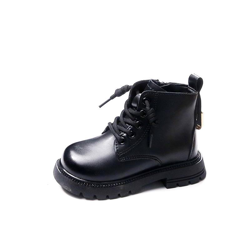 

boys boots children s autumn and winter short boots with thickened lining in British style 36 чорний