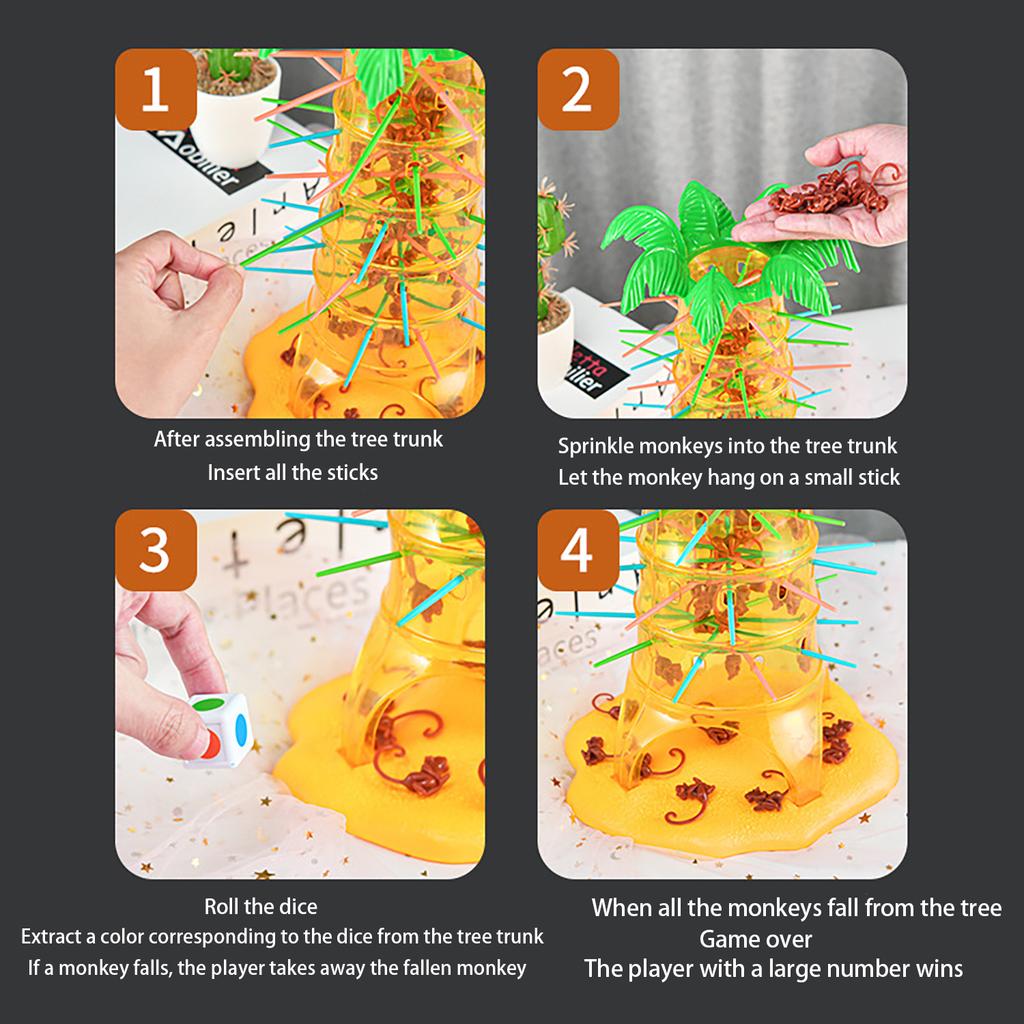Desktop Game Somersault Monkey Climbing Tree Toy Falling Interactive Puzzle Toy Multiplayer Battle