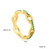 Emerald Diamond Ring French Vintage Design Sense Bamboo Ring Irregular Stainless Steel Ring Female