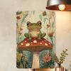 Vintage Mushroom & Frog Metal Tin Sign - 8x12" | Durable Iron Wall Art for Home, Garage, for Man Cave & More | Easy-Hang Decor f
