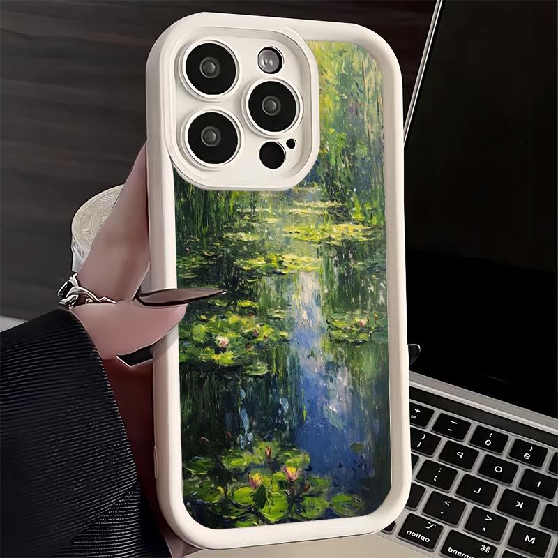 Phone Case for iPhone 17 Air 16E 15 16 Pro Max Claude Monet Oil Painting Cover 14 Plus 13 12 Mini Soft Shell Silicone Fundas