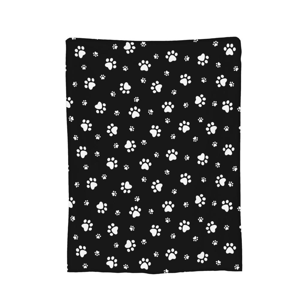 Dog Paw Cartoon Pet Blankets Coral Fleece Plush Decoration Ultra-Soft Throw Blankets for Bedding Travel Bedspread
