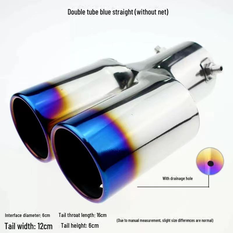 

Крышка глушителя из нержавеющей стали для модификации задней горловины автомобиля - украшение для одинарной/двойной выхлопной трубы