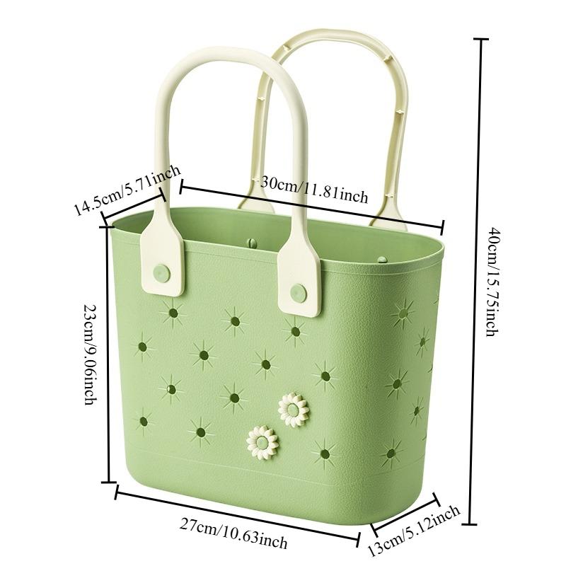 Handheld Picnic Basket Outdoor Home Use Creative Soft Material Bottom Drain Shower Wash Bathroom Storage Basket