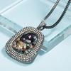 Neuer Halbedelstein Trapez-Anhänger Lange Halsketten für Damen Vintage Quadratisch Geometrisch Weibliche Geschenke Schmuck