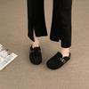Fashion Mao Mao Flat Slippers 2024 Autumn/Winter New Style One Step Stepping Baotou Cotton Slippers Simple Outerwear Women's Shoes