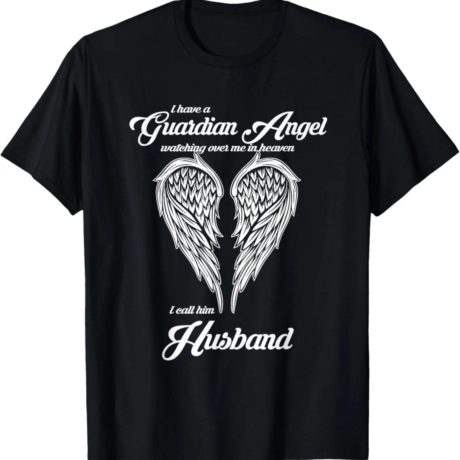 

I Have a Guardian Angel In Heaven I Call Him HUSBAND Shirts XXXXXL чорний