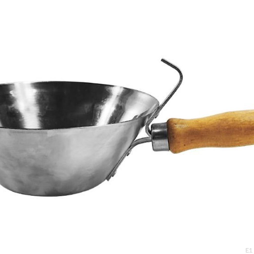 Edelstahl-Eimerschaufel-Fliesenwerkzeug mit Holzgriffbeton für Heimwerkerprojekte