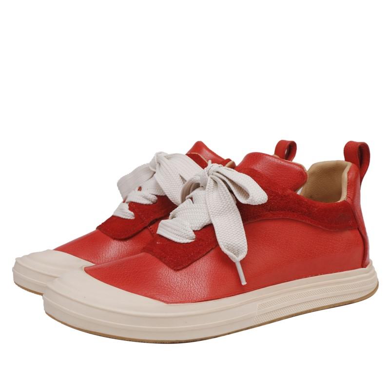 Johnature Zapatos de Mujer de Cuero Genuino Cómodos de Suela Plana Versátiles de Estilo Deportivo Zapatos Casuales de Suela Blanda