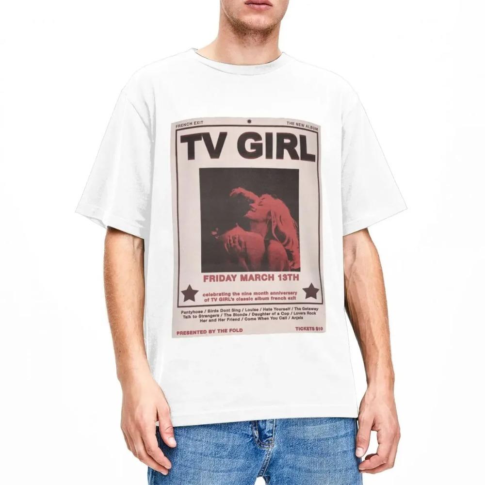 

Новинка, футболка TV Girl French Exit Concert для мужчин и женщин из чистого хлопка, одежда для взрослых XXXXXL белый