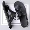 New Men's Sandals Summer Fashionable Pu Leather Flip Flops Youth Beach Shoes Slippers Comfortable Casual Footwear