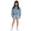 Minoti Girls Denim Cropped Bomber Jacket