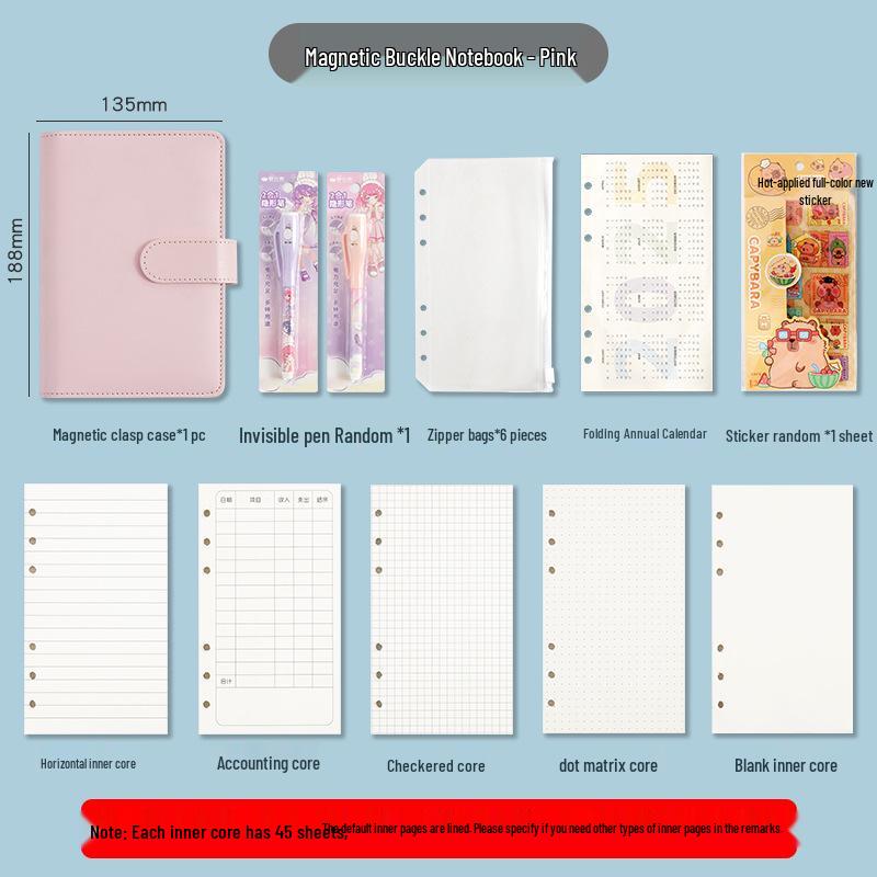 2025 A6 Password Lock Diary with Foldable Pages - Student Check-in & Storage Memo Book